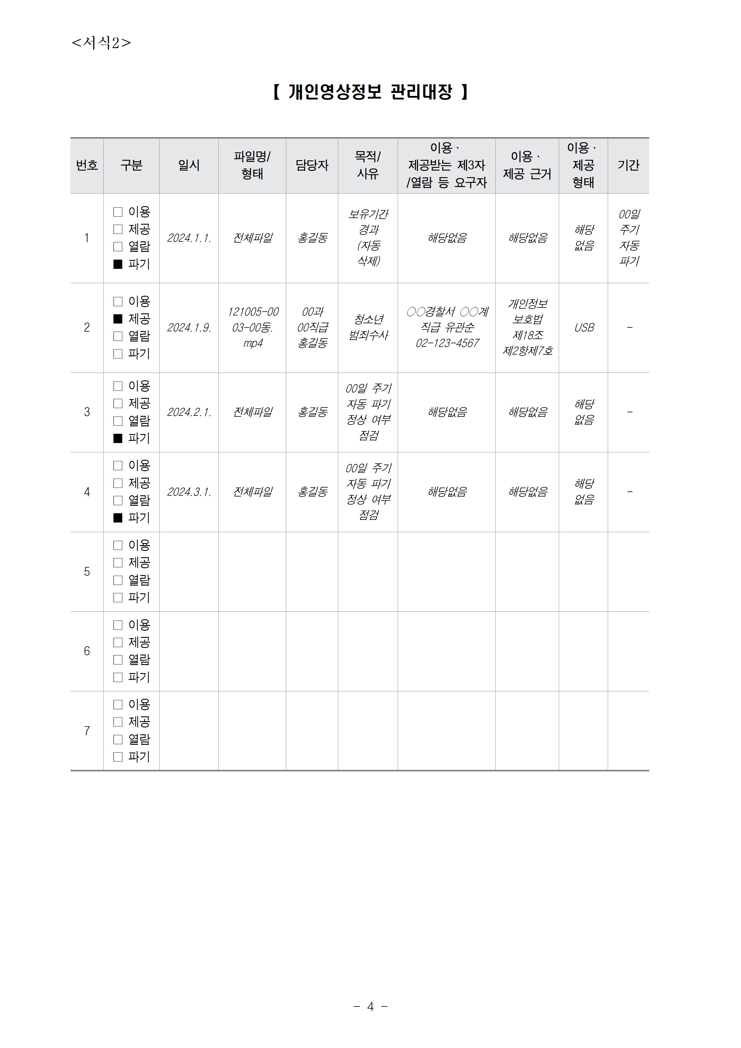 2025학년도 개인정보처리 방침 및 영상정보처리 기기 운영·관리 방침(홈페이지)004